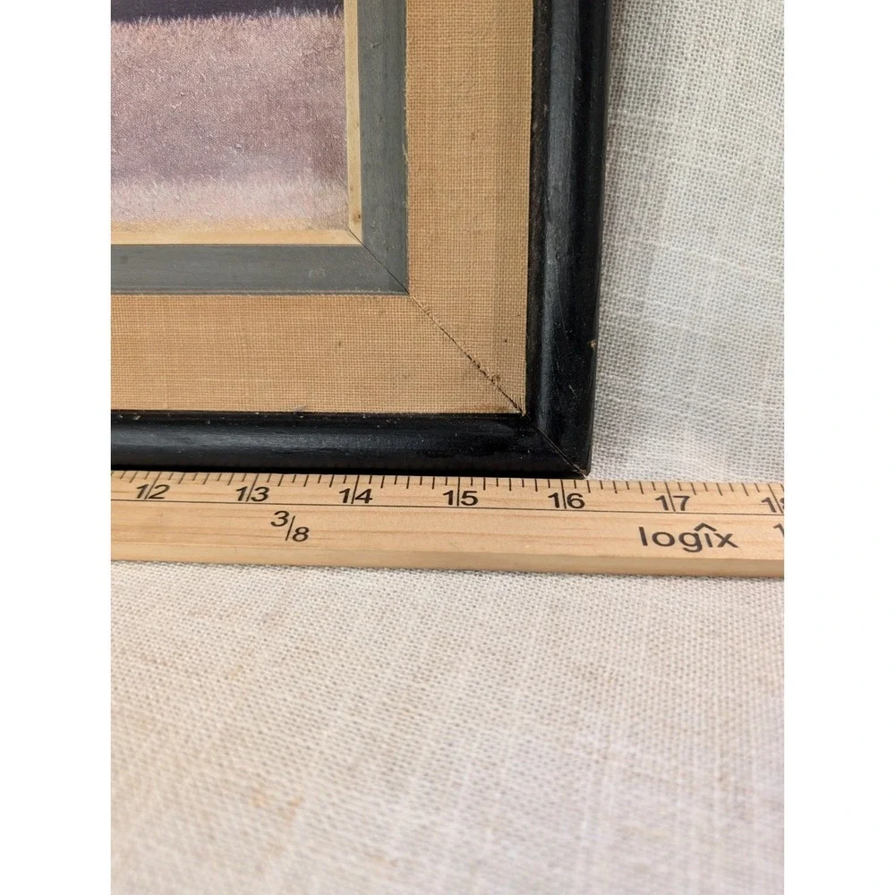 Framed Wall Art Cow & Rooster Picture Rustic Country 16.25